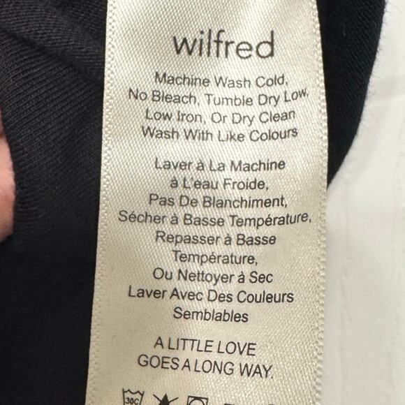 Wilfred Black Tie Front Cropped Tee XXS Aritzia Minimalist Soft Cotton Top - Picture 5 of 6